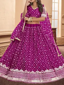 F Plus Fashion Black Net Lehenga Choli