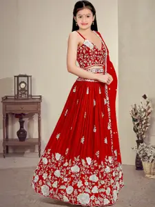 F Plus Fashion Orange Net Lehenga Choli