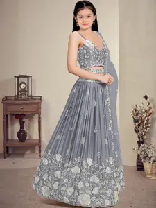 F Plus Fashion Grey Net Lehenga Choli