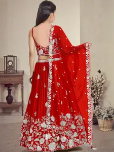 F Plus Fashion Orange Net Lehenga Choli