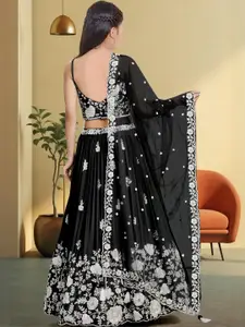 F Plus Fashion Black Net Lehenga Choli
