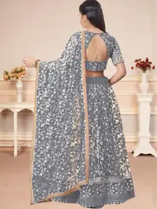 F Plus Fashion Purple Net Lehenga Choli