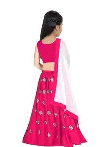 F Plus Fashion Pink Net Lehenga Choli