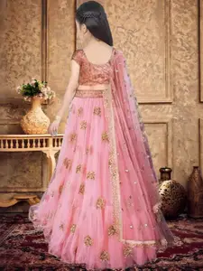 F Plus Fashion Pink Net Lehenga Choli