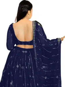 F Plus Fashion Black Net Lehenga Choli