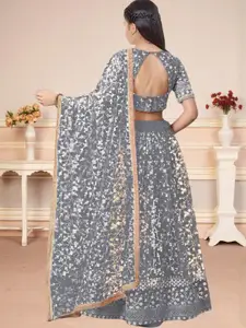 F Plus Fashion Purple Net Lehenga Choli