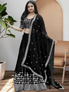 F Plus Fashion Orange Net Lehenga Choli