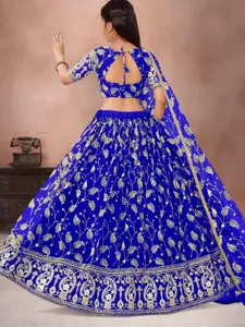 F Plus Fashion Blue Net Lehenga Choli