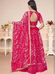 F Plus Fashion Pink Net Lehenga Choli