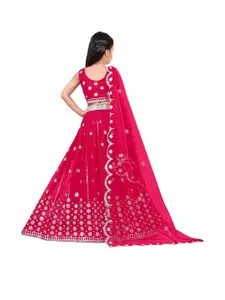 F Plus Fashion Red Net Lehenga Choli