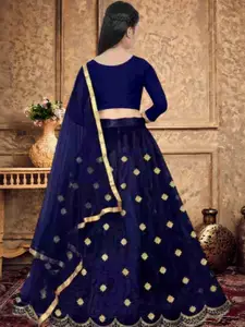 F Plus Fashion Blue Velvet Lehenga Choli