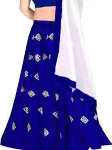 F Plus Fashion Blue Silk Blend Lehenga Choli
