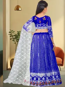 F Plus Fashion Blue Net Lehenga Choli
