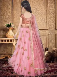 F Plus Fashion Pink Net Lehenga Choli