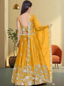 F Plus Fashion Black Net Lehenga Choli