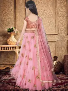 F Plus Fashion Pink Net Lehenga Choli