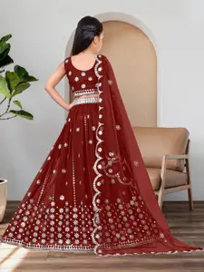 F Plus Fashion Orange Net Lehenga Choli