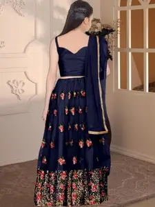 F Plus Fashion Blue Net Lehenga Choli