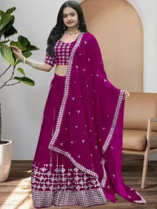 F Plus Fashion Orange Net Lehenga Choli