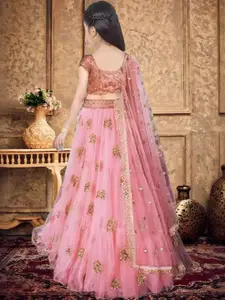 F Plus Fashion Pink Net Lehenga Choli