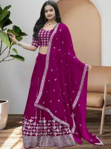 F Plus Fashion Orange Net Lehenga Choli