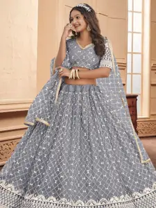 F Plus Fashion Grey Net Lehenga Choli