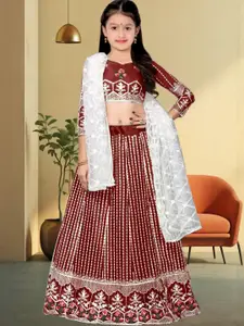 F Plus Fashion Maroon Net Lehenga Choli