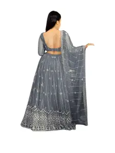 F Plus Fashion Grey Net Lehenga Choli