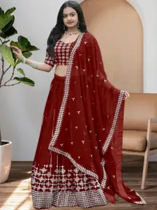 F Plus Fashion Orange Net Lehenga Choli