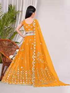 F Plus Fashion Yellow Net Lehenga Choli