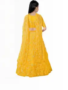 F Plus Fashion Yellow Net Lehenga Choli