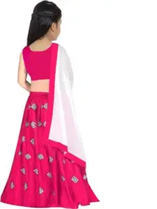 F Plus Fashion Pink Raw Silk Lehenga Choli