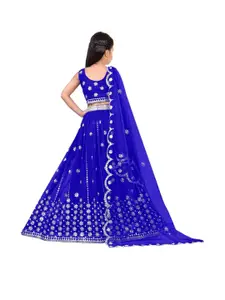 F Plus Fashion Blue Net Lehenga Choli