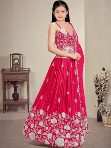 F Plus Fashion Orange Net Lehenga Choli