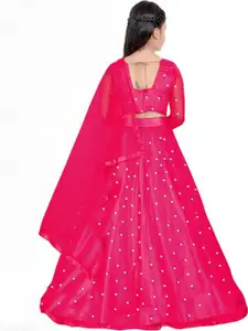 F Plus Fashion Pink Net Lehenga Choli