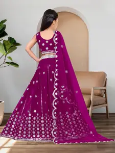 F Plus Fashion Purple Net Lehenga Choli