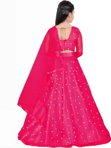 F Plus Fashion Pink Net Lehenga Choli