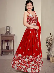 F Plus Fashion Orange Net Lehenga Choli