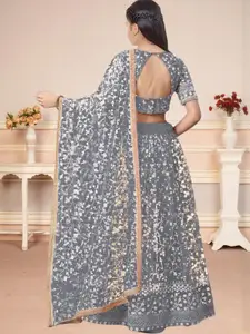 F Plus Fashion Purple Net Lehenga Choli