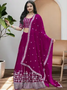 F Plus Fashion Orange Net Lehenga Choli