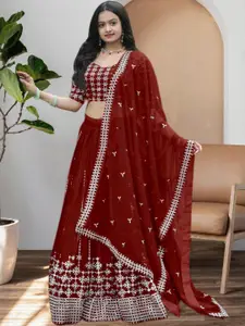 F Plus Fashion Orange Net Lehenga Choli