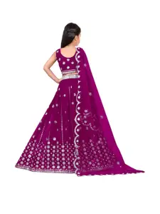 F Plus Fashion Purple Net Lehenga Choli