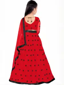F Plus Fashion Red Net Lehenga Choli