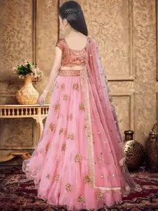 F Plus Fashion Pink Net Lehenga Choli