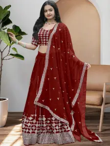 F Plus Fashion Orange Net Lehenga Choli