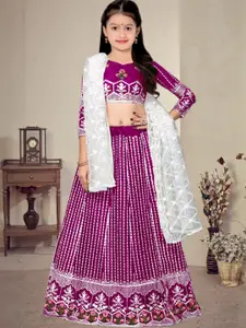 F Plus Fashion Purple Net Lehenga Choli