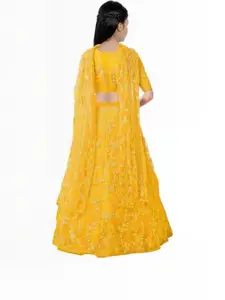 F Plus Fashion Yellow Net Lehenga Choli