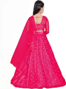 F Plus Fashion Pink Net Lehenga Choli