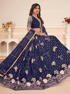 F Plus Fashion Black Net Lehenga Choli