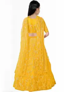 F Plus Fashion Yellow Net Lehenga Choli